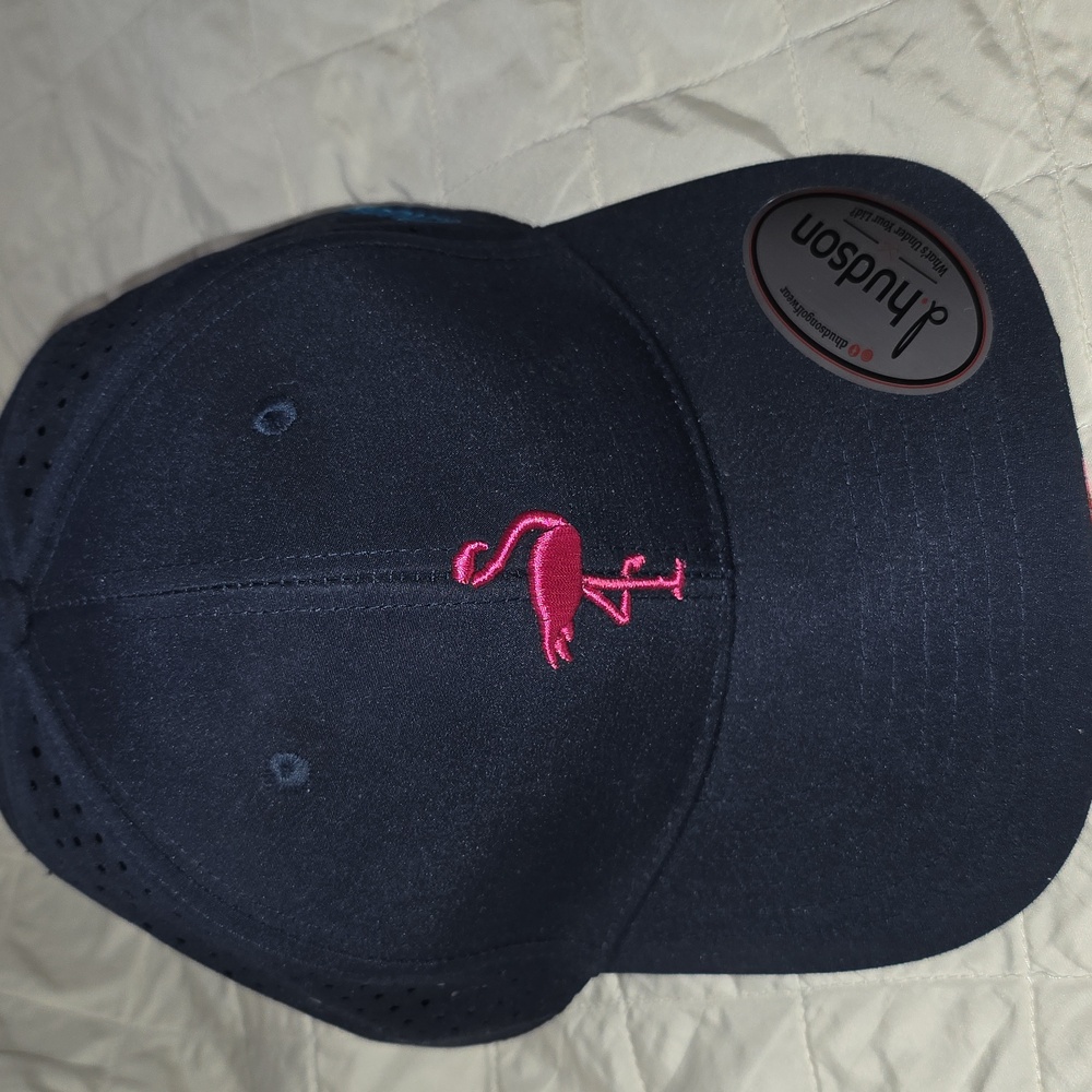 D. Hudson Blue & Pink Flamingo Baseball Cap NEW (Matt #13)